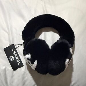 CHANEL Black and White Ear Muffs
